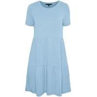 Vero Moda Shirtkleid Kurzes Kurzarm Tunika Blusenkleid mit Rüschen VMFILLI (kurz, 1-tlg) VMFILLI CALIA SS SHORT DRESS GA NOOS