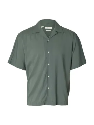SELECTED MEN - SLMRLXAIR MIX SS SHIRT Balsam Green - Gr. - S