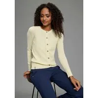 KangaROOS Strickjacke hüftlange Form, figurbetonte Passform, aus Feinstrick und Strick