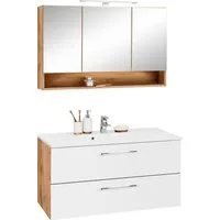 welltime Badmöbel-Set Soria, (2-St), Waschplatz Breite 100 cm, Spiegelschrank