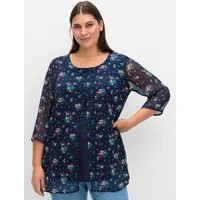 Sieh an! Klassische Bluse Longbluse 3/4-Arm