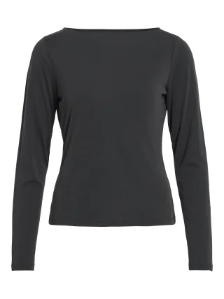 VILA - VIMODALA BOATNECK L/S TOP - NOOS Black - Gr. - S