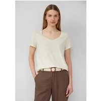 s.Oliver Kurzarmshirt T-Shirt Weiches T-Shirt aus Baumwolle mit V-Ausschnitt