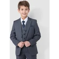 SANDER STELLAN Kinderanzug Luxuriöser Jungen Anzug Kommunionanzug 6-teilig, in Grau festlich, elegant