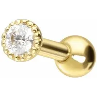 PIERCINGLINE Piercing-Set 14/18 Karat Gold Ohrpiercing MOISSANIT (Mini-Barbells, 1-tlg)