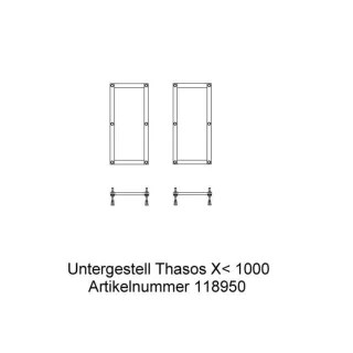Hoesch Thasos Untergestell 118950 für 80x80, 90x75/80/90, 100x80/90/100cm