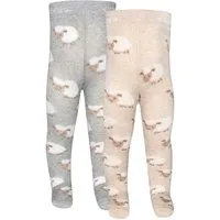 Ewers Strumpfhose Strumpfhose GOTS Schäfchen (2 St. 2er-Set) 98% Baumwolle kbA, 2% Elasthan