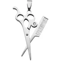 Westernlifestyle Kettenanhänger Schere Friseur Friseuse aus Edelstahl mit Straßstein