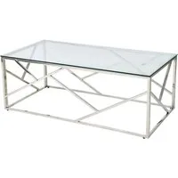 SalesFever Couchtisch Glastisch mit stilvoller Eleganz, Edelstahlgestell: Robust, rostfrei und stilvoll