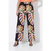 Angel of Style Funktionshose Jersey-Hose weites gerades Bein Blätterdruck