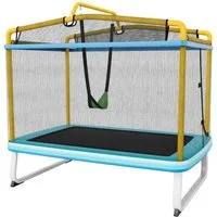 COSTWAY Gartentrampolin rechteckig, mit Sicherheitsnetz