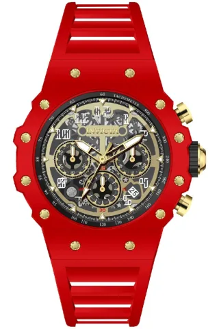 Invicta Racing 69654 Herrenuhr - Quarzwerk - Acryl mit goldenem Zifferblatt - 43 mm