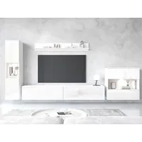 OTTO home Wohnwand PARIS, Vitrine Türanschlag links/rechts wechselbar, (Komplett-Set, 4-St), grifflose Design, stehend und hängend montierbar