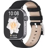Wigento Smartwatch-Armband Armband Leder für Huawei Watch Fit 5 4 / Fit 5 4 Pro / 3 Uhr Schwarz, Echt Leder mit Schnalle