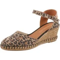 VERBENAS MALENA LEO Slingpumps Keilsandalette, Sommerschuh, Urlaubsschuh im Leo-Look