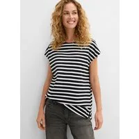 bonprix T-Shirt aus reiner Baumwolle, lässiger Streifen-Look, lockere Passform