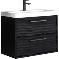 welltime Waschtisch Canada, Badmöbel Wellenstruktur inkl. Becken, Breite 60cm Waschplatz