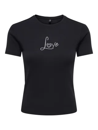 ONLY - ONLKIRA NEW S/S O-NECK TOP JRS Black - Gr. - XL
