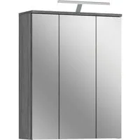 welltime Badezimmerspiegelschrank LUCCA, Breite 60cm, inkl. LED Beleuchtung, 3 Spiegeltüren (Set, 2-St) Badmöbel, Badschrank, Schrank, Wandschrank, Bad, Badezimmer