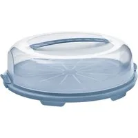 ROTHO Tortenglocke Kuchenbehälter flach FRESH, Blau, B 35,5 cm, Haube mit ergonomischem Griff