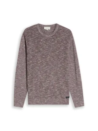 Tom Tailor - Strickpullover in Melange-Optik olive red white mouline - Gr. - L