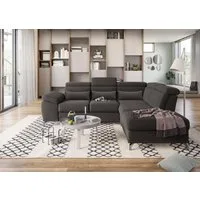 sit&more Ecksofa Cabrio L-Form, B: 274 cm, mit Sitztiefen-, Arm- & Kopfteilverstellung, 3 Nierenkissen, Federkern, optional Bettfunktion und Stauraum