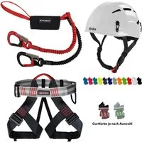 ALPIDEX Kletterhelm ALPIDEX Kletterhelm + Klettergurt + Stubai Klettersteigset BASIC 3.0