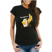 MoonWorks Print-Shirt Damen T-Shirt Funshirt Food Porn Motiv Spruch lustig Banane mit Print