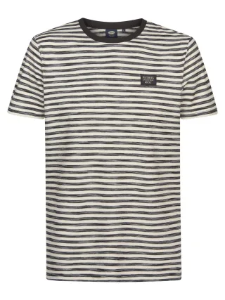 Petrol Industries - Gestreiftes T-Shirt Ceniza Herren