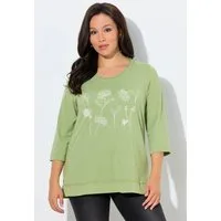 Ulla Popken T-Shirt Shirt Blüten Classic Rundhals 3/4-Arm