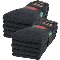 sockenkauf24 Tennissocken 10, 20, 30 Paar Sportsocken Arbeitssocken Herren & Damen (Anthazit, 10-Paar, 43-46) Socken Baumwolle 10100