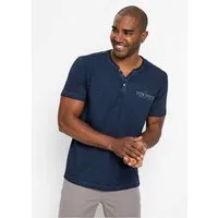 bonprix Henleyshirt Regular fit, Kurzarm, aus Baumwolle, Fade Out Look