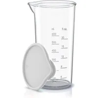 Arendo Messbecher mit Deckel, 600ml, 20 Unzen, Klarsichtbecher, Mixbecher aus Kunststoff, Kunststoff, ideal für elektrische Handmixer, Stabmixer & Handrührer