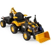 COSTWAY Elektro-Kinderauto, Belastbarkeit 30 kg, 12V Traktor, Aufsitztraktor, Sitzbagger, mit LED & Musik