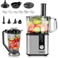 7MAGIC Küchenmaschine 9 in 1 Multifunktional Food Processor, Kompakt Küchenmaschine, 750 W, inkl. Zerkleinerer, 1,8L mixerbecher und weiteres Schneidzubehör