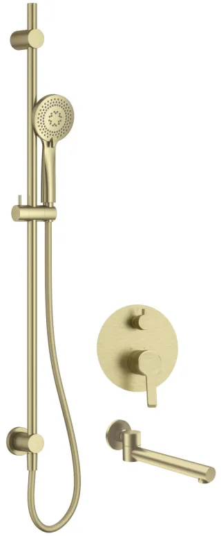 Neuesbad Serie 200 Unterputz-Duschset mit Wanneneinlauf, Gold gebürstet NB1DENACR9QA1