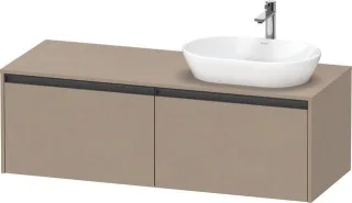 Duravit Ketho.2 Konsolenwaschtischunterbau wandhängend Leinen Matt 1400x550x459 mm - K24888R75750000 K24888R75750000