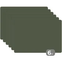 MuchoWow Platzset Grün - Einfarbig - Olivgrün, (6-St), Platzsets, Tischset, Abwaschbar, Tischsets, Platzdeckchen