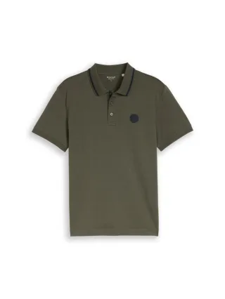 Tom Tailor - Jersey Poloshirt mit Logo-Badge grün - Gr. - XL