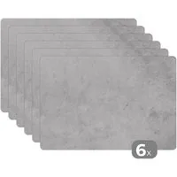 MuchoWow Platzset Marmor - Textur - Grau - Marmoroptik/print, (6-St), Platzsets, Tischset, Abwaschbar, Tischsets, Platzdeckchen