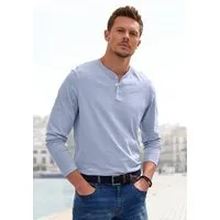 H.I.S Langarmshirt - Henleyshirt langarm Langarm, Shirt mit Knopfleiste aus strukturierter Baumwoll-Qualität