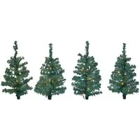 Spetebo Gartenstecker Lichterbäumchen Gartenstecker - 4er Set / 40 LED (Set, 4er) Weihnachts Deko Garten Beleuchtung künstlicher Weihnachtsbaum