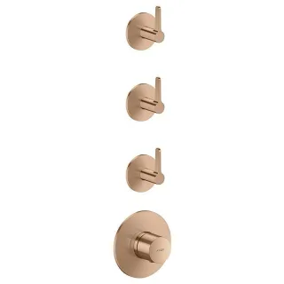 hansgrohe AXOR One Thermostatmodul 48723310 Unterputz, 3 Verbraucher, mit Hebelgriff, brushed red gold