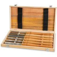EBERTH Drechselbank Drechselmesser Set mit Holzkoffer, 6 Hochwertige HSS Drechseleisen, (6-tlg)