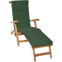 Beautissu Polsterauflage Luxus Deckchair Auflage LoftLux DC, 175x45x5cm, Grün, Polsterauflage für Liegestuhl Gartenliege Polster Bezug Abnehmbar