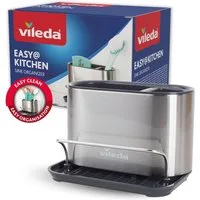 Vileda Küchenorganizer-Set Spülbeckenorganizer mit Schwamhalter Edelstahl