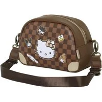 Karactermania Umhängetasche Sanrio Hello Kitty Squares kleine Bowling-Tasche zum umhängen, Bedrucktes Innenfutter, zusätzliche Innentasche