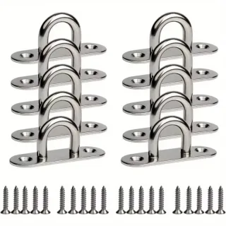 Marine Grade Stainless Steel Oval Eye Plate 304 Anti Corrosion Fastening Kit for Shade Sail Installation Boat Rigging Lo