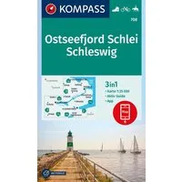 KOMPASS Wanderkarte 708 Ostseefjord Schlei, Schleswig 1:35.000 / diverse, 3in1 Wanderkarte mit Aktiv Guide, inklusive Karte zur offline Verwendung in der KOMPASS-App. Fahrradfahren. Reiten.