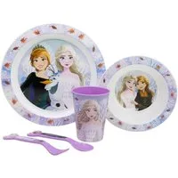 Disney Frozen Frühstücks-Set Teller-Set Mikrowellengeeignet 5-teiliges rutschfestem Boden